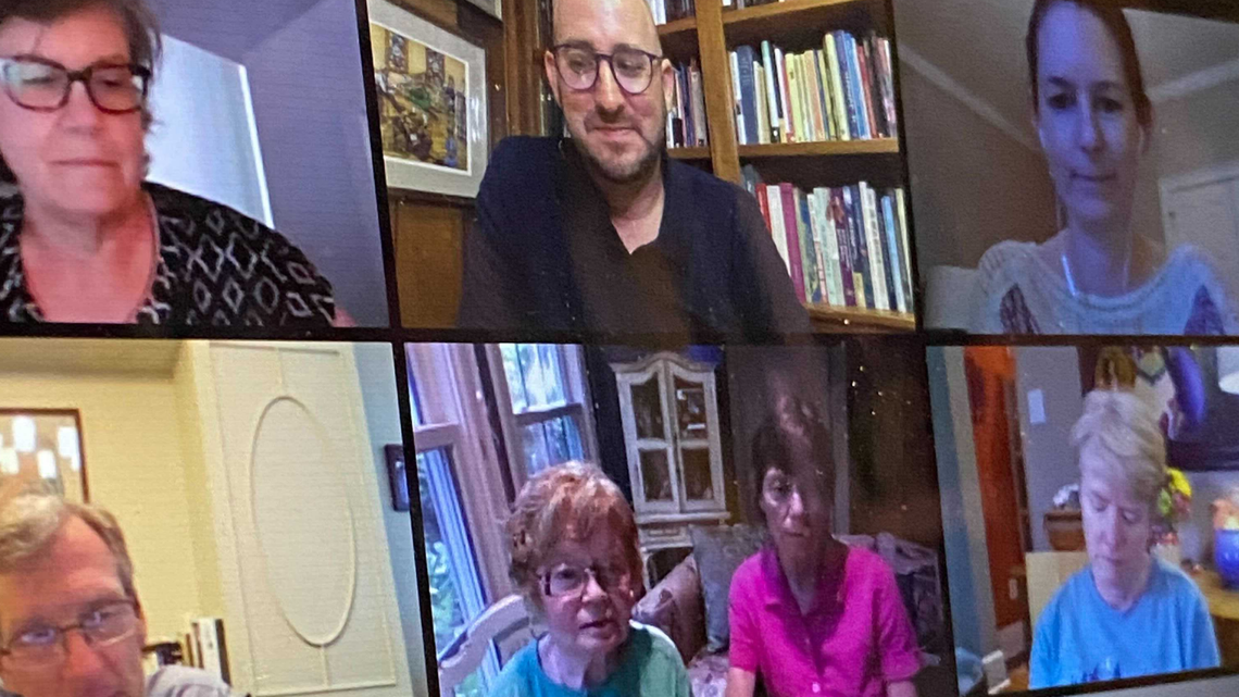 Myers Park Baptist church members participate in the Rev. Ben Boswell’s “What Does it Mean to be White?” training this fall via video chat.