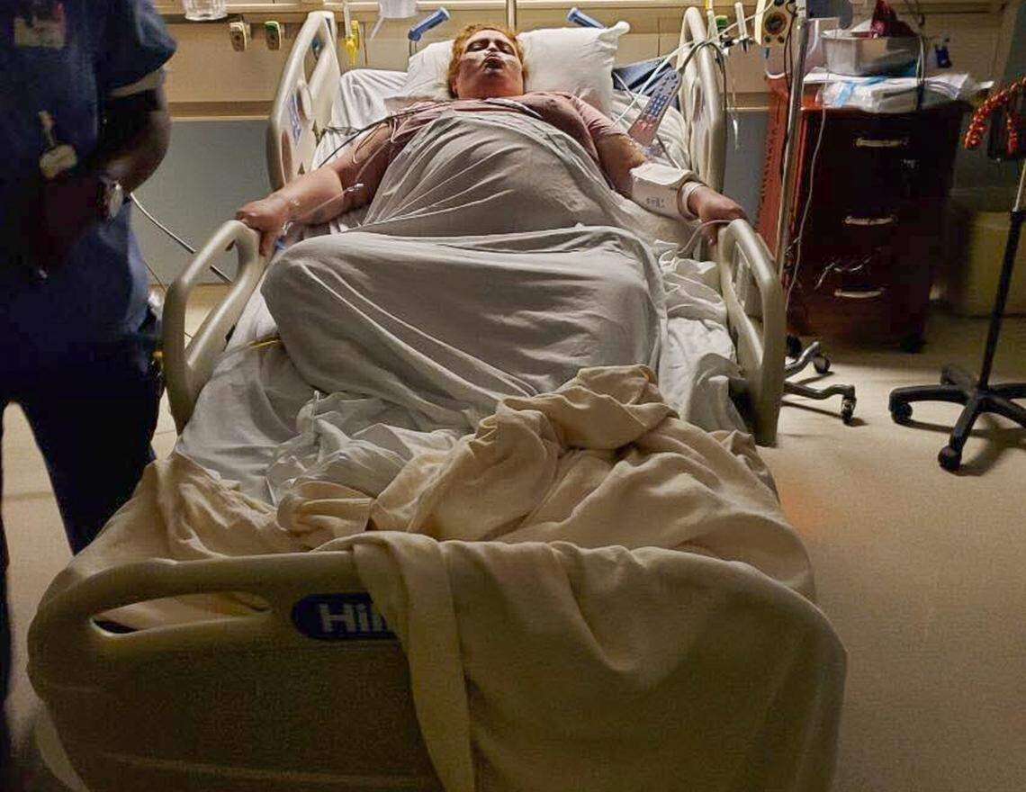 Tylor Savage was admitted to Lake Norman Regional Medical Center after July 2021 surgery.