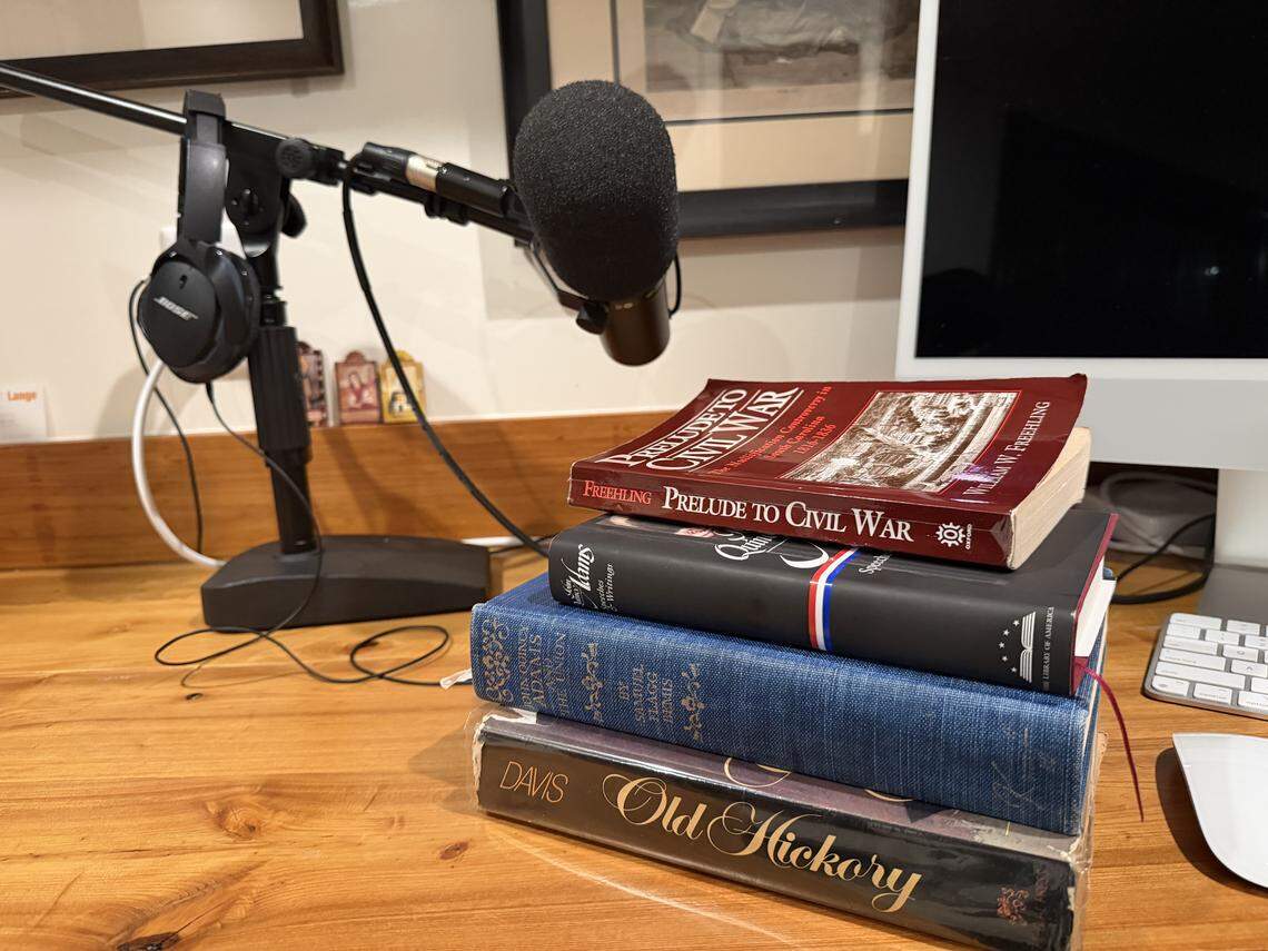 Bob Crawford’s North Carolina home is filled with history books. He also has co-hosted a history podcast with historian Benjamin Sawyer for the past decade called “The Road to Now.” It’s on Spotify and iTunes.