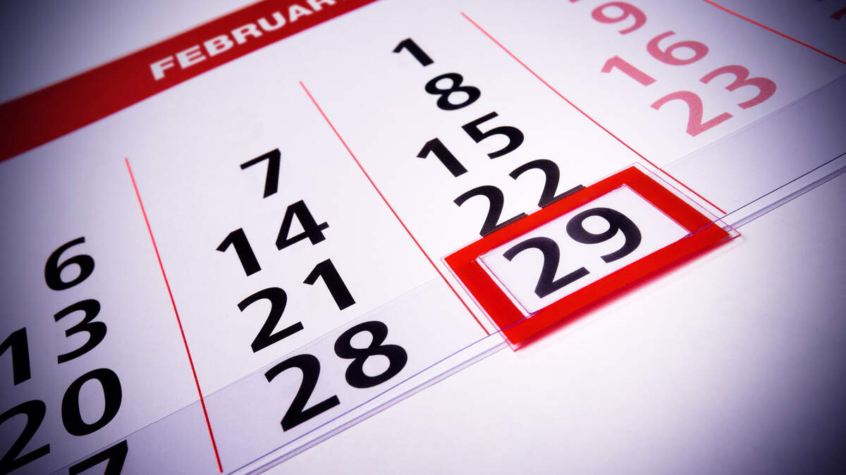 On Leap Years, an extra day is added to the calendar: Feb. 29.
