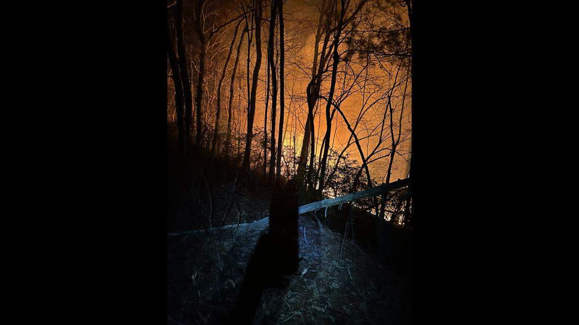 The three wildfires in Polk County, North Carolina, are collectively covering more than 4,800 acres, the N.C. Forest Service says.