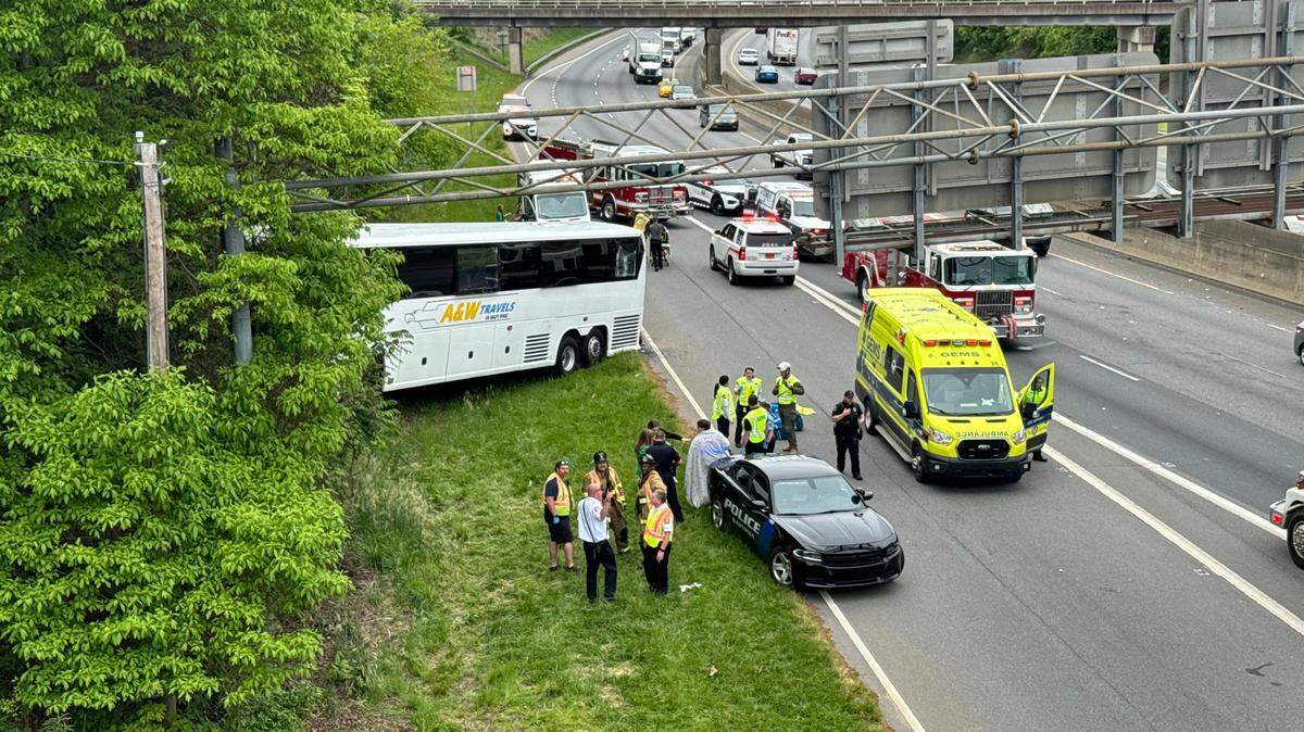 Seven students and a driver were hospitalized when two charter buses bound for Carowinds crashed on Interstate 85 in Gastonia on Friday, April 26, 2024, police said.