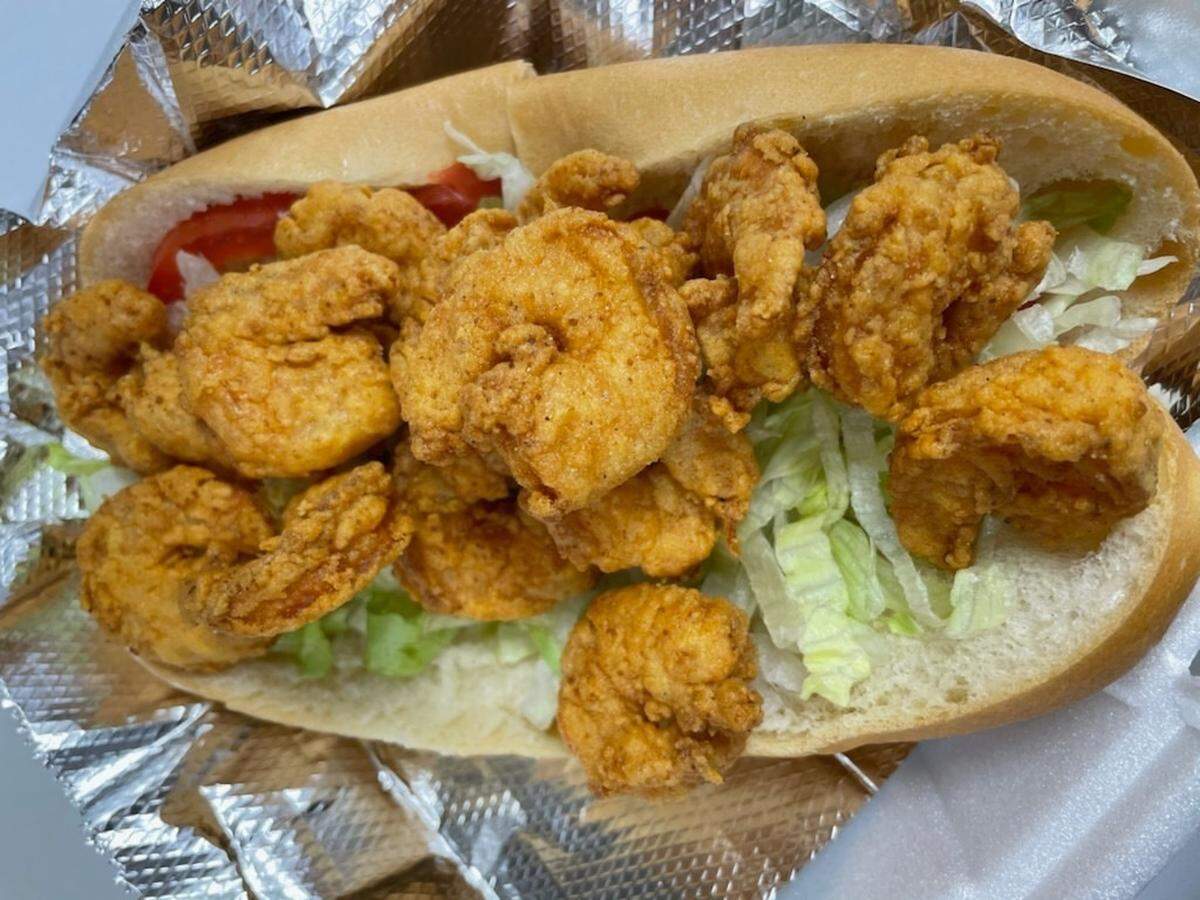 A Fried Shrimp Po Boy is $10 at Po Boy’s Low Country Seafood.