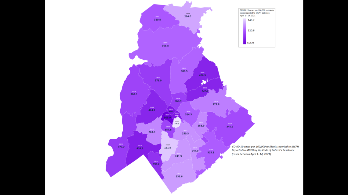 How are Charlotte neighborhoods faring in COVID? ZIP code map shows latest data.