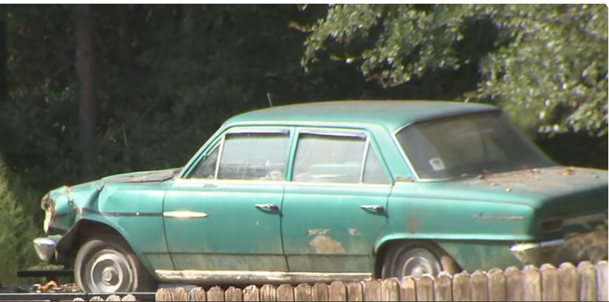 On Wednesday, Sept. 11, 2024, authorities towed this green 1960s-model car from a property on Cherryville Road in Shelby NC during their investigation of the disappearance of Asha Degree, Charlotte Observer news partner WSOC reported.&nbsp;
