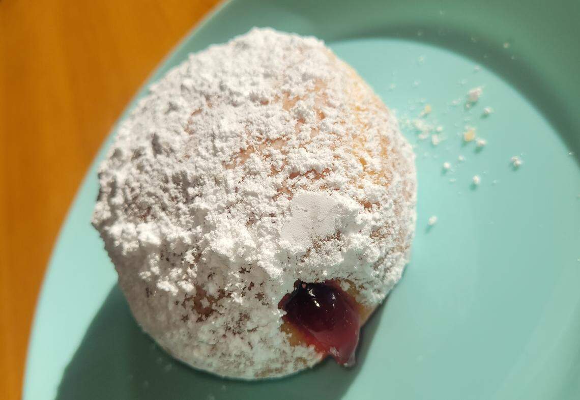 Your Mom’s Donuts is bringing back its raspberry sufganiyot, a jelly-filled doughnut, throughout December.