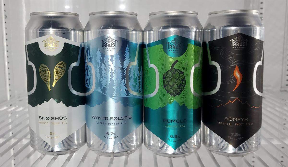 Traust is releasing four new beers Friday: SNØ SHÜS, WYNTR SØLSTIS, HÜMÜLØ and BONFYR.