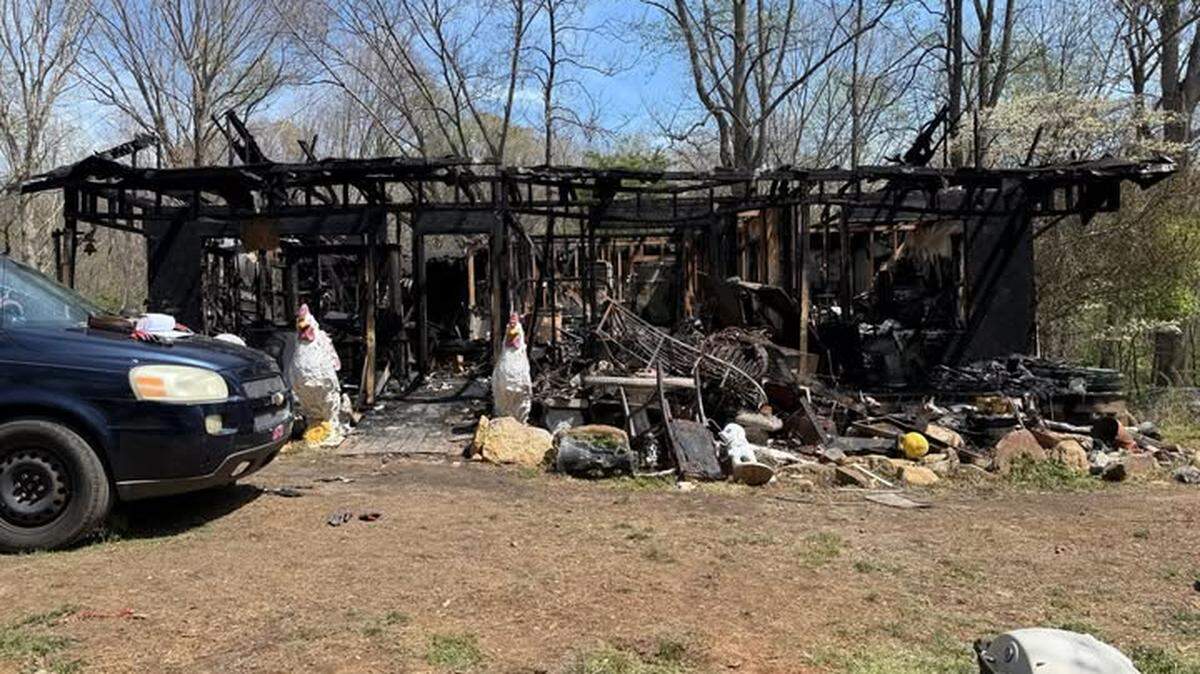 The explosion happened April 1 at this home north of Claremont, N.C., and two people were seriously injured, investigators say. 