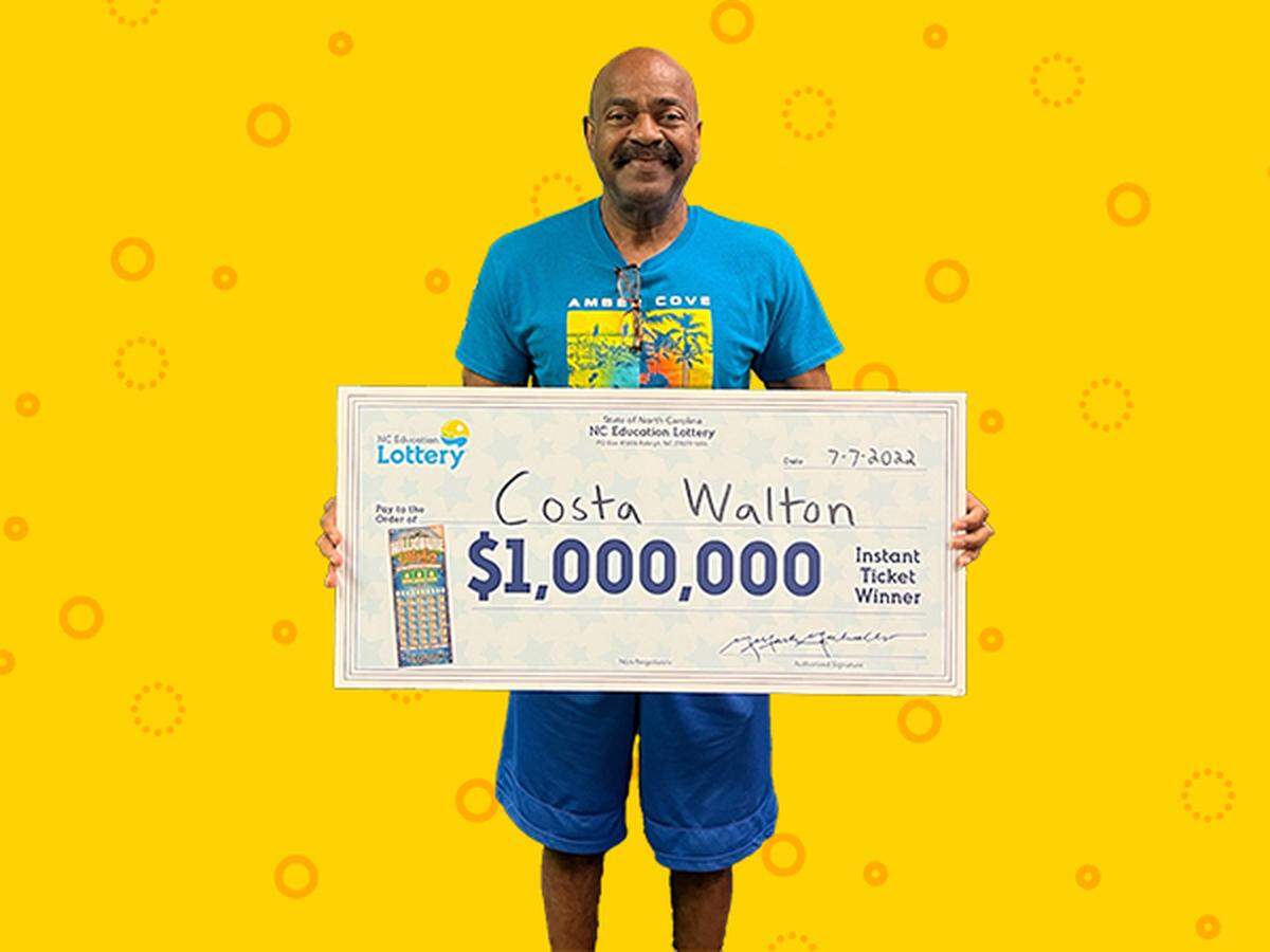 Costa Walton of Mint Hill, NC, near Charlotte won a $1 million prize in the Millionaire Maker scratch-off game, N.C. Education Lottery officials said on Friday, July 8, 2022.