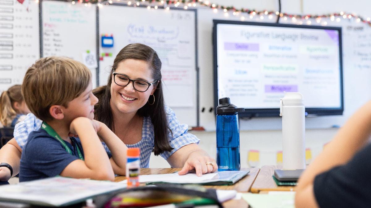 Margaret Brown teachers her class at Providence Spring Elementary in Charlotte, N.C., on Tuesday, May 16, 2023.