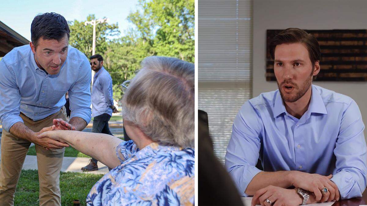Democrat Jeff Jackson, left, and Republican Pat Harrigan, right, are competing in the 2022 general election for North Carolina’s 14th Congressional District seat.