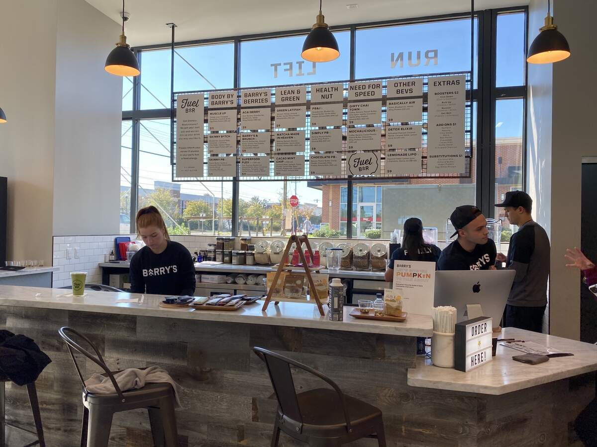 At Barry’s Fuel Bar, order your smoothie before class and it’ll be waiting for you after your workout.
