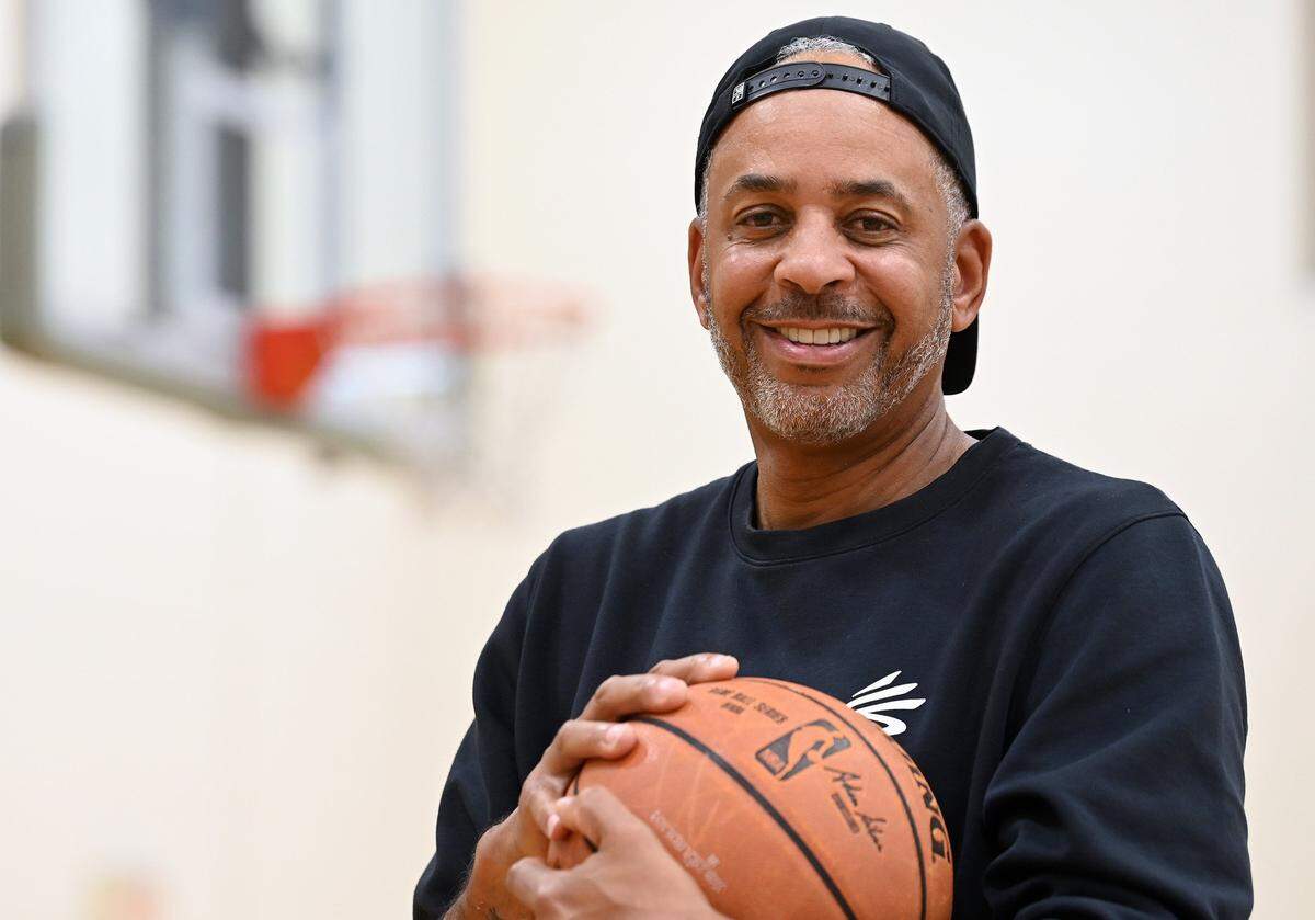 Former Charlotte Hornets forward Dell Curry on Aug. 7, 2023. Curry is a color commentator for the Charlotte Hornets. He is also the father of NBA stars Steph and Seth Curry.