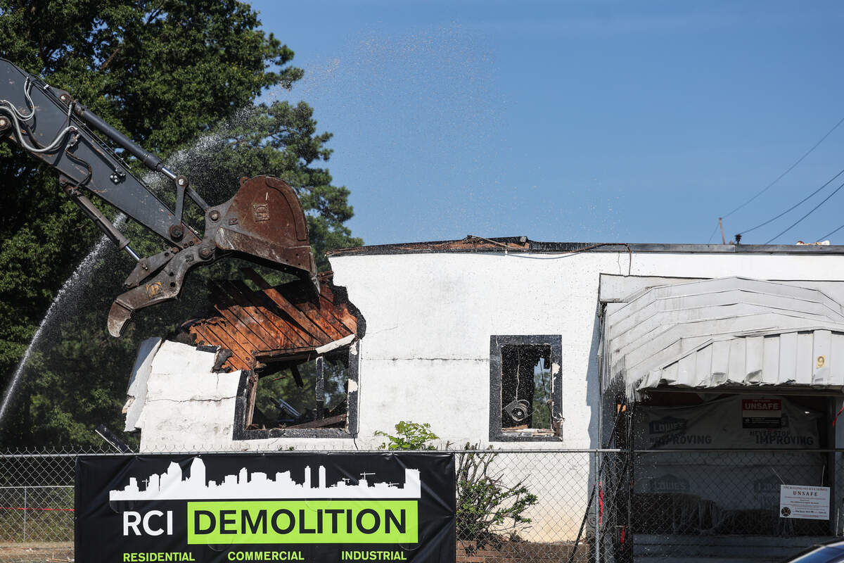 The Excelsior Club on Beatties Ford Road stands in ruins as demoliton nears completion in Charlotte on Thursday, July 16, 2026.