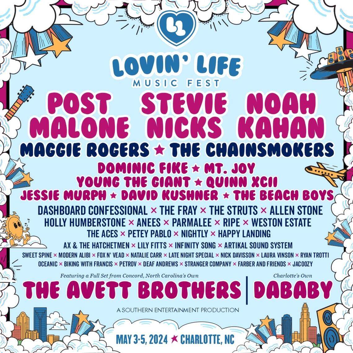 Lovin’ Life Music Fest will be held May 3-5 in uptown Charlotte.