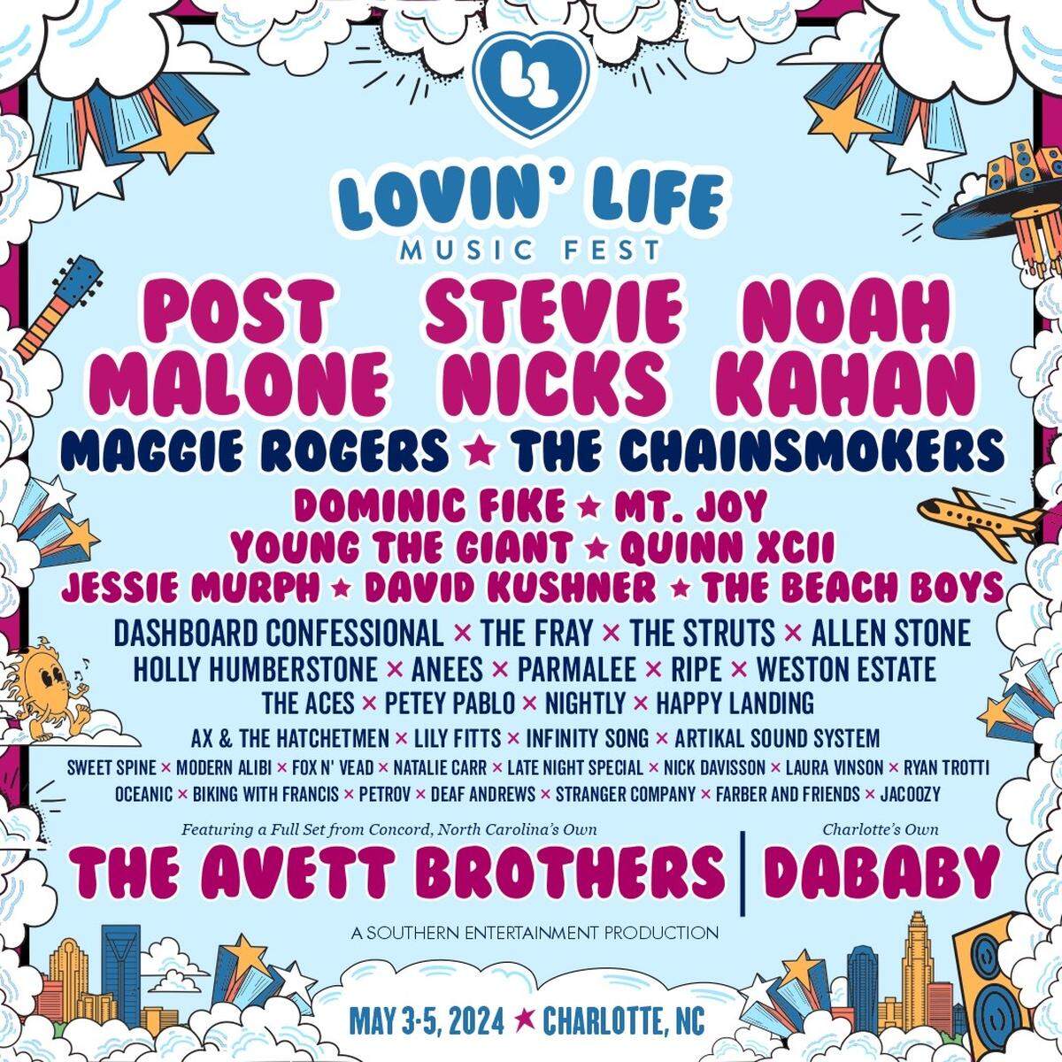 Lovin’ Life Music Fest will be held May 3-5 in uptown Charlotte.