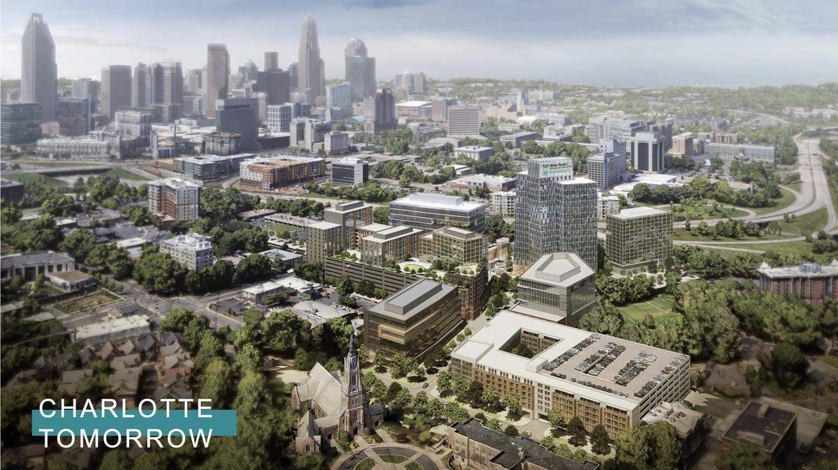 Atrium Health released additional details on its innovation district in midtown Charlotte surrounding the planned medical school.
