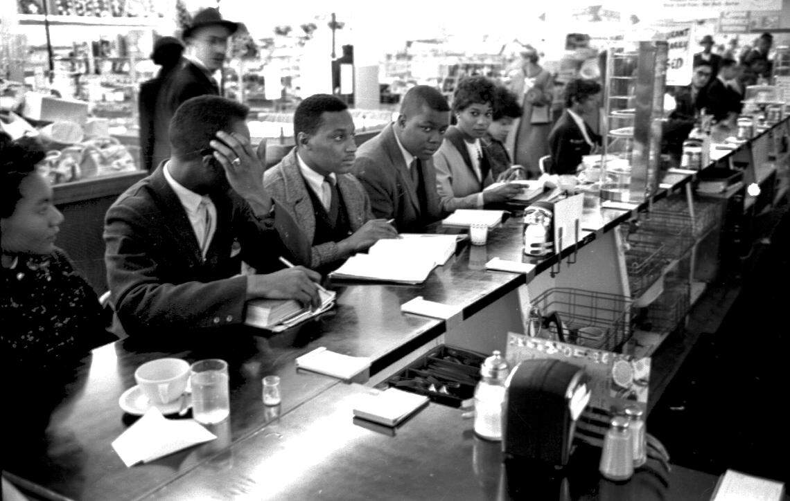 A sit-in at the lunch counter at Woolworths in Raleigh in 1960.