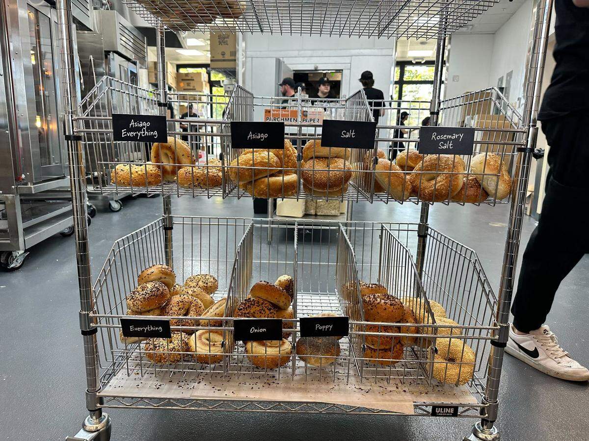 A variety of bagel flavors are ready to go at Jeff’s Bagel Run.