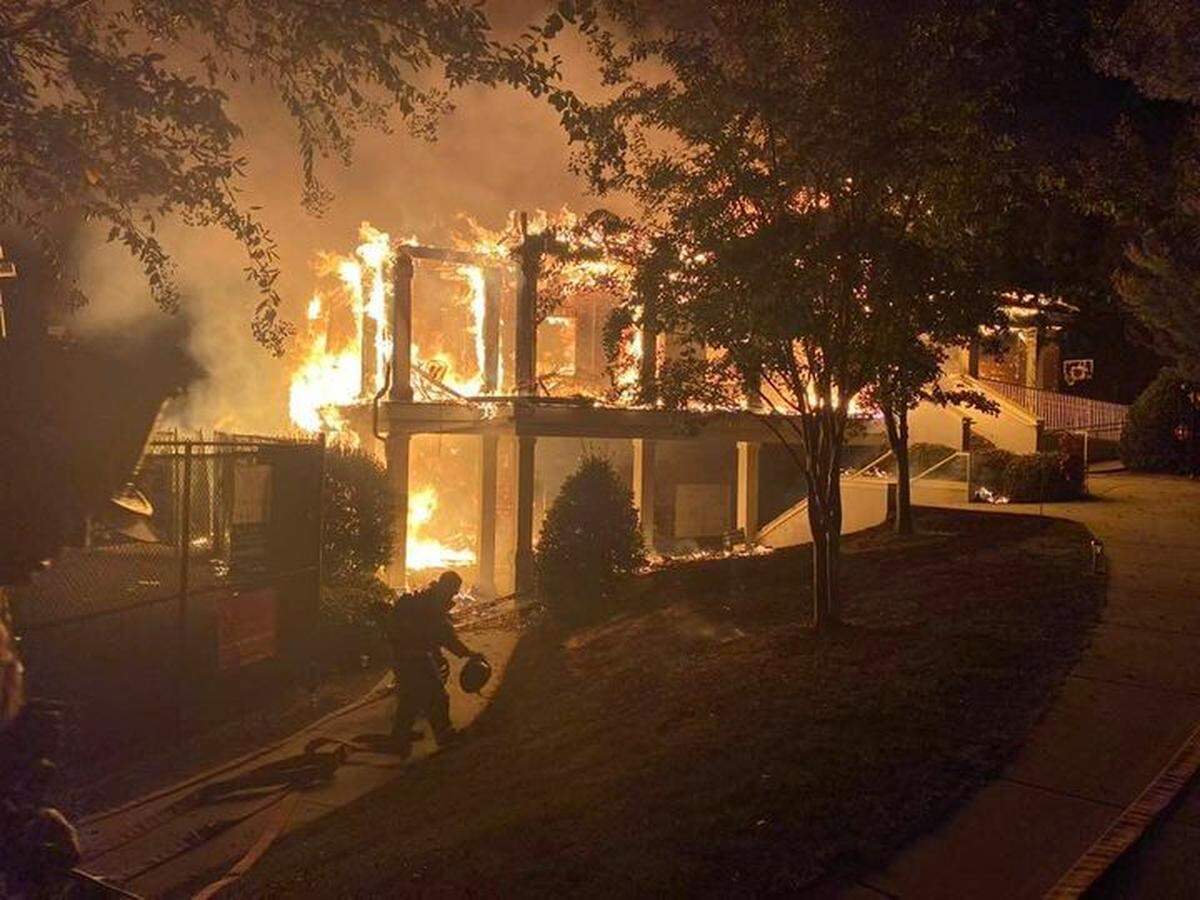 The clubhouse at Westport’a swim and tennis club on the west side of Lake Norman burned to the ground on Oct. 9th. The fire started around 3 a.m. in a storage shed under a deck.