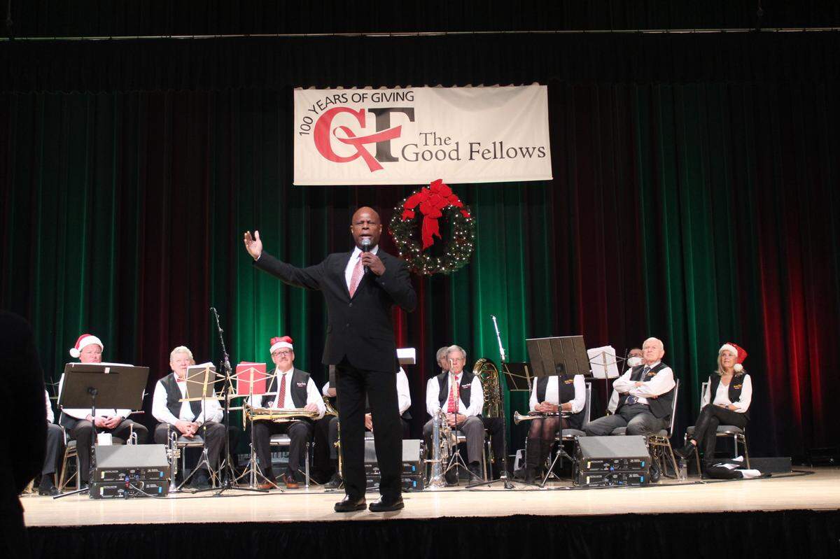 Two-time Grammy nominee Wintley Phipps performs during The Good Fellows luncheon at the Charlotte Convention Center on Wednesday, Dec. 8, 2021. The event helps raise money for families in need. Phipps also performed at the funeral for former U.S. Secretary of State, Gen. Colin Powell.