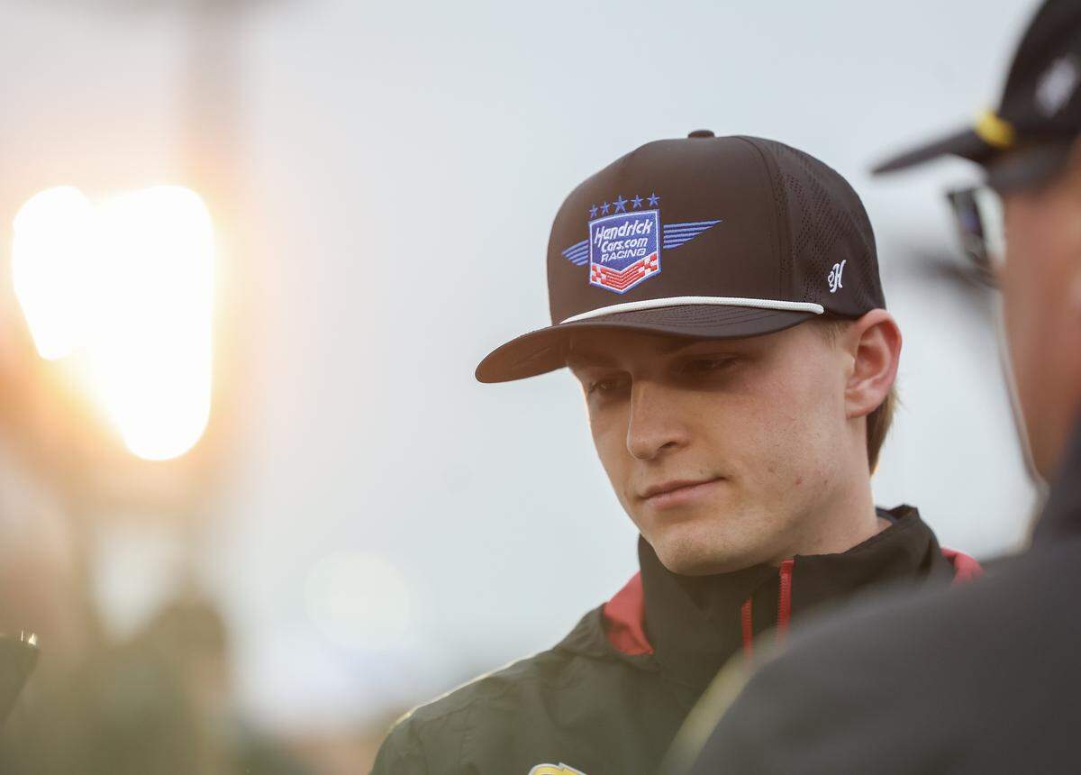 Driver Corey Day prepares to drive Kyle Busch's truck Friday at Charlotte Motor Speedway.
