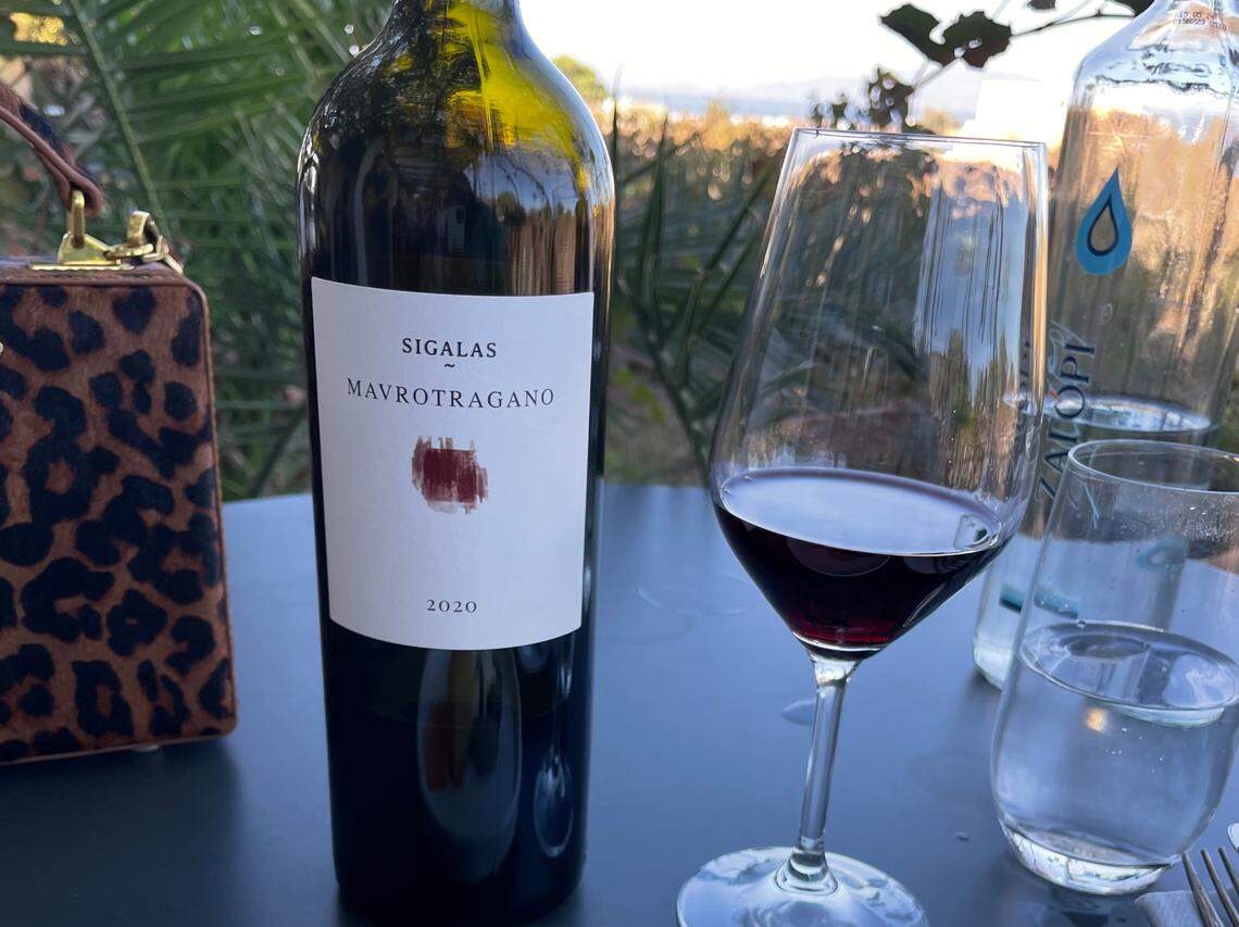 Domaine Sigalas vineyard in Santorini, Greece.