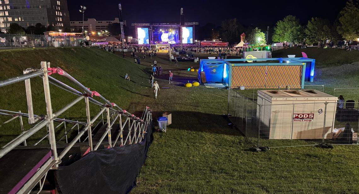 The view from Seventh Street during the second hour of Dave Matthews Band’s Lovin’ Life set on Sunday night in Charlotte.