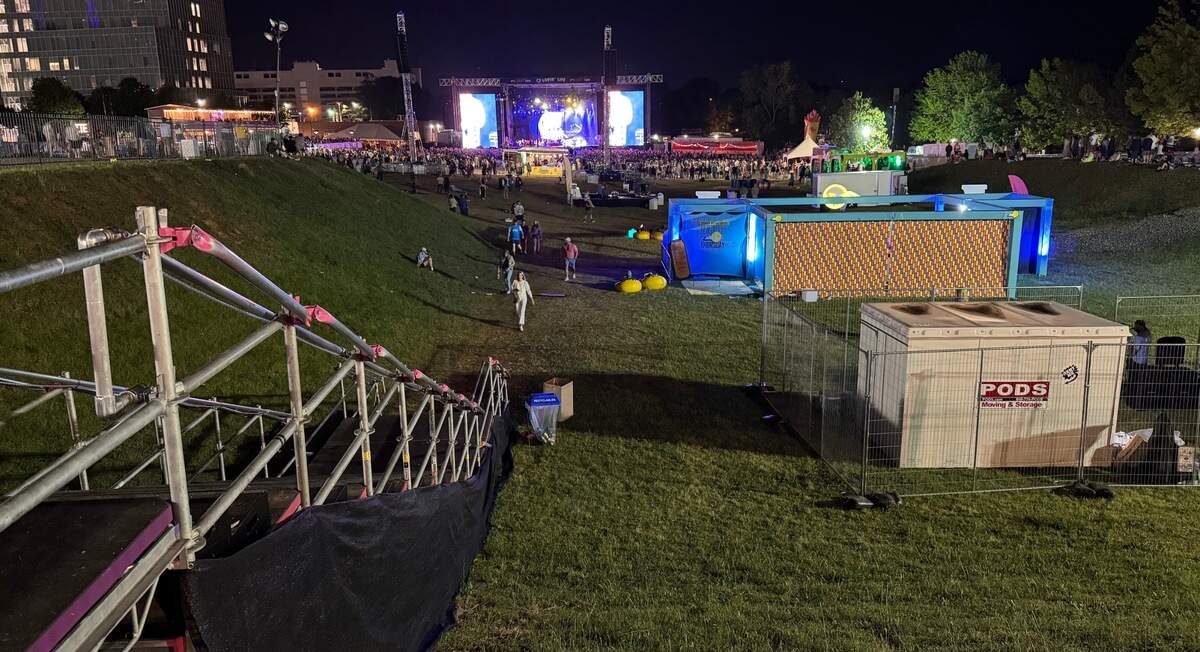 The view from Seventh Street during the second hour of Dave Matthews Band’s Lovin’ Life set on Sunday night in Charlotte.