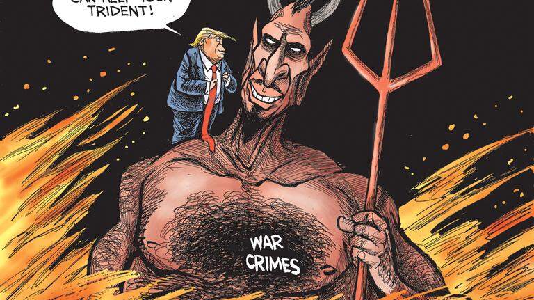 Kevin Siers cartoon: Trump pardoning war crimes