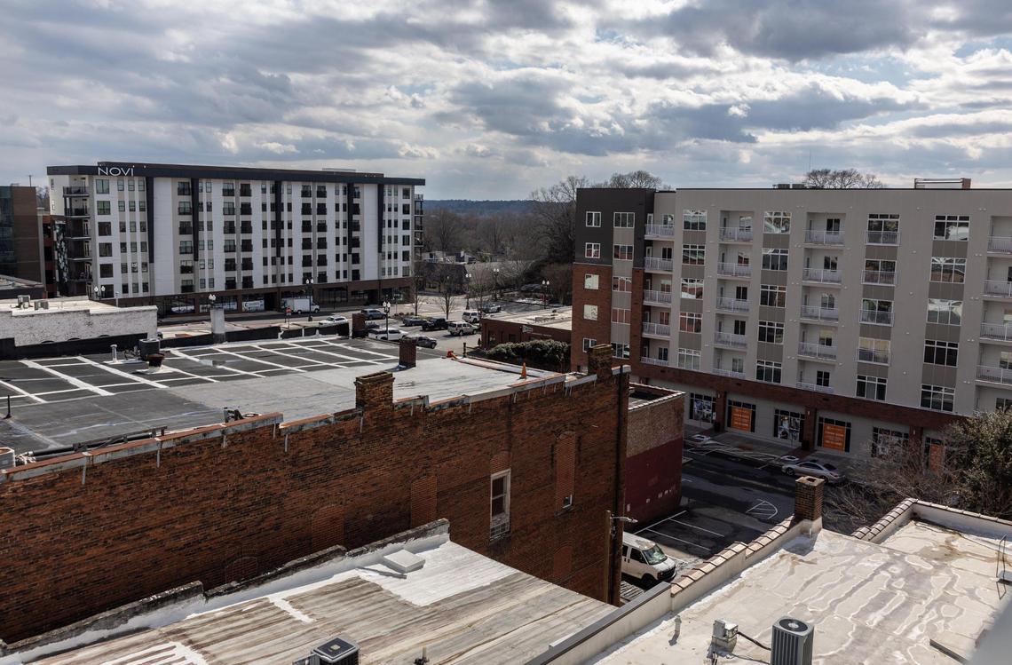 The view of downtown Concord from the newly opened Novi Lofts on Union Street.