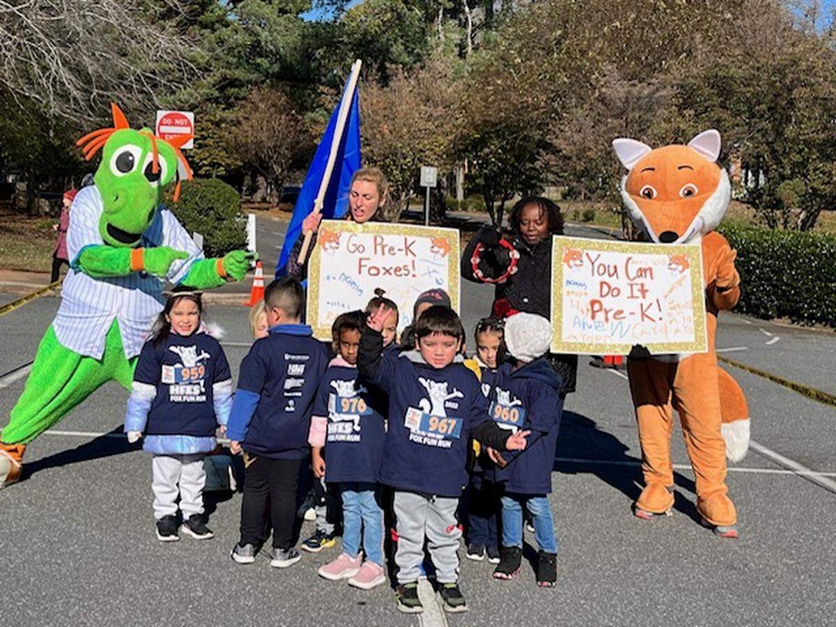 Children at Huntingtowne Farms Elementary in south Charlotte participate in the PTA’s second annual Fox Fun Run last year.
