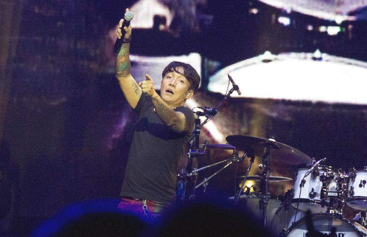 Arnel Pineda, lead vocalist for Journey, photographed at a concert in Kansas City in May 2016.