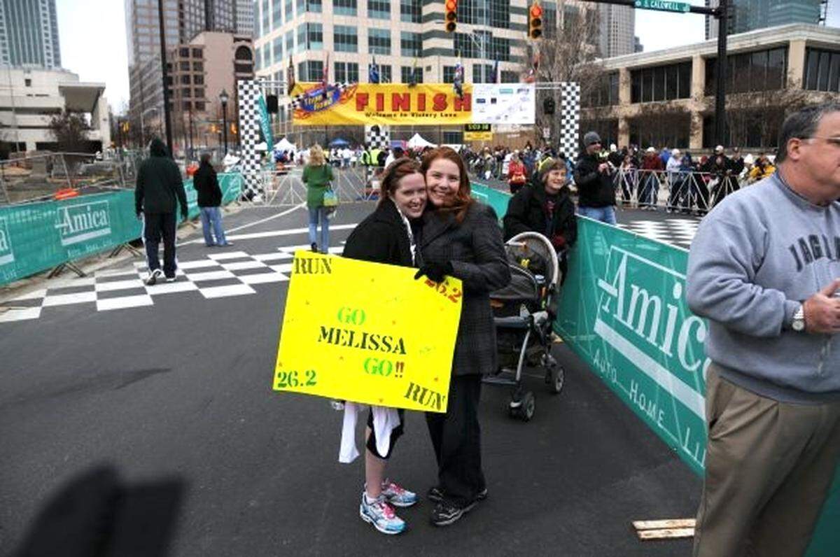 I ran my first marathon, Charlotte’s Thunder Road (now called Charlotte Marathon) in 2009. My best friend Colleen Musser, shown here with me at the finish line, was one of many friends and family who came out to support me that day. I still count it as one of the best days of my life!