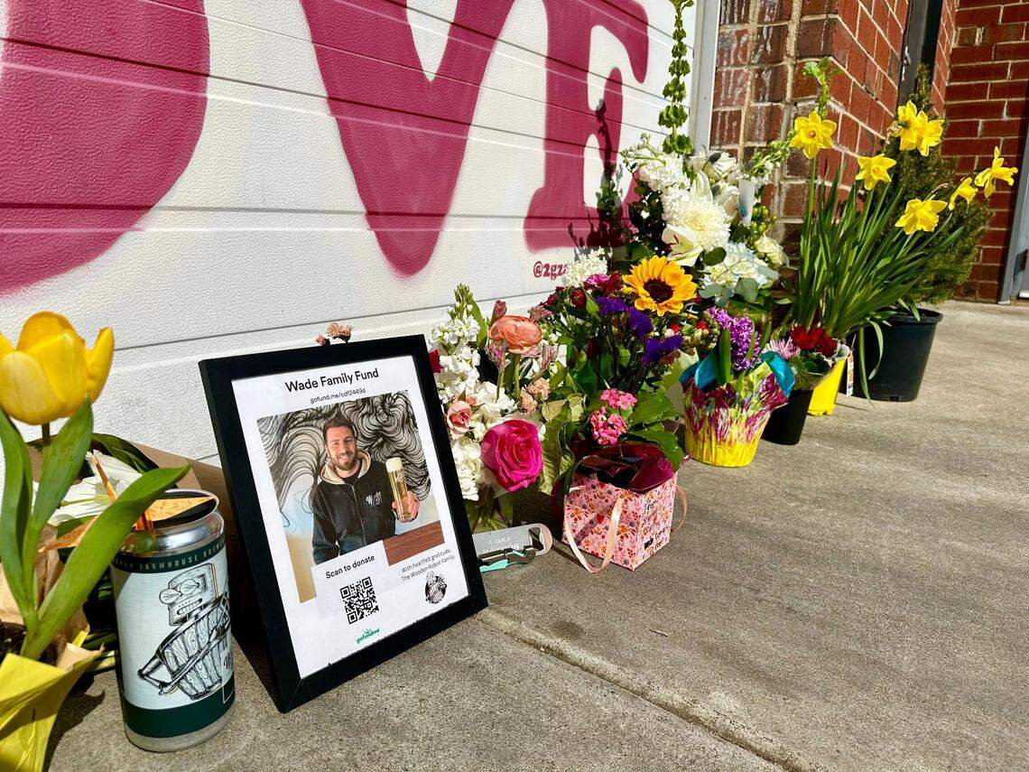 On Thursday, Feb. 22, flowers were placed outside of Wooden Robot’s South End location as a tribute to Dan Wade, who died in an accident earlier this week.