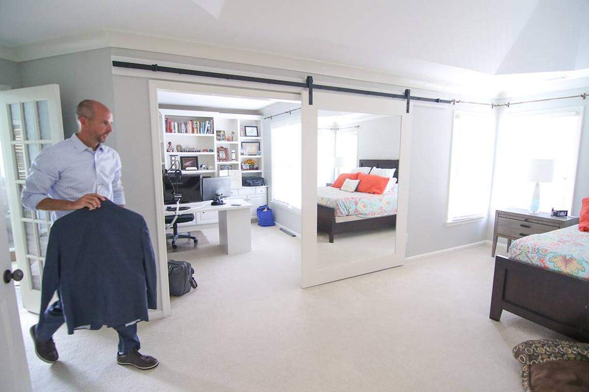 Brad Panovich has built his own weather office in his study off the master bedroom at his house.
