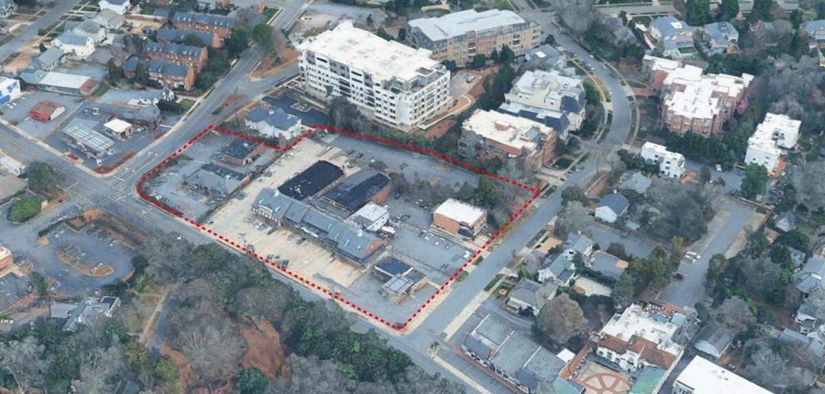 The Manor Theatre complex at 609 Providence Road may be transformed into a mixed-use development featuring 120 to 130 residential units and about 35,000 square feet of retail space.