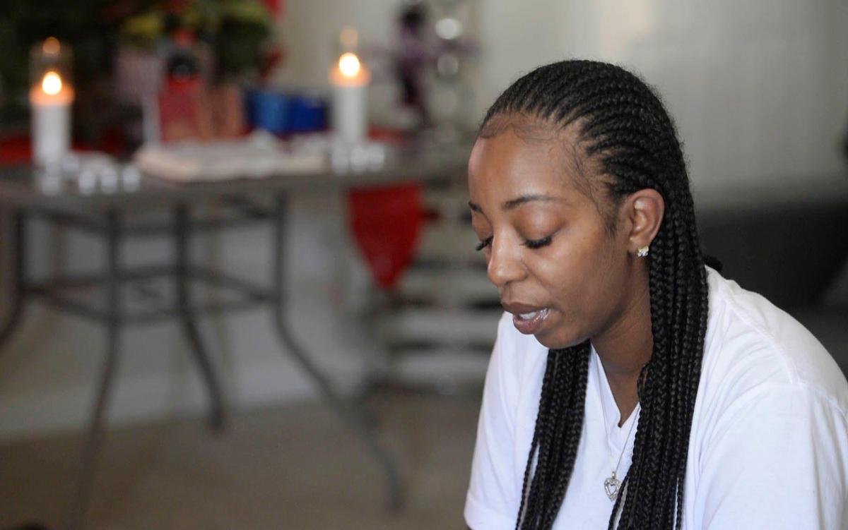 Lajuana Hill, talks on Jan. 11 about her son, Juordan Malik Hill, who was a homicide victim on Labor Day 2018.
