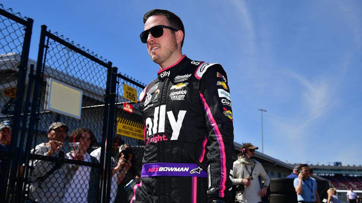 Mar 12, 2023; Avondale, Arizona, USA; NASCAR Cup Series driver Alex Bowman (48) before the United Rentals Work United 500 at Phoenix Raceway. Mandatory Credit: Gary A. Vasquez-USA TODAY Sports