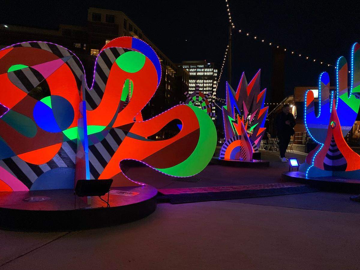 See the I Heart Rail Trail: Lights exhibit until Feb. 19. Shown here is an installation from 2021.