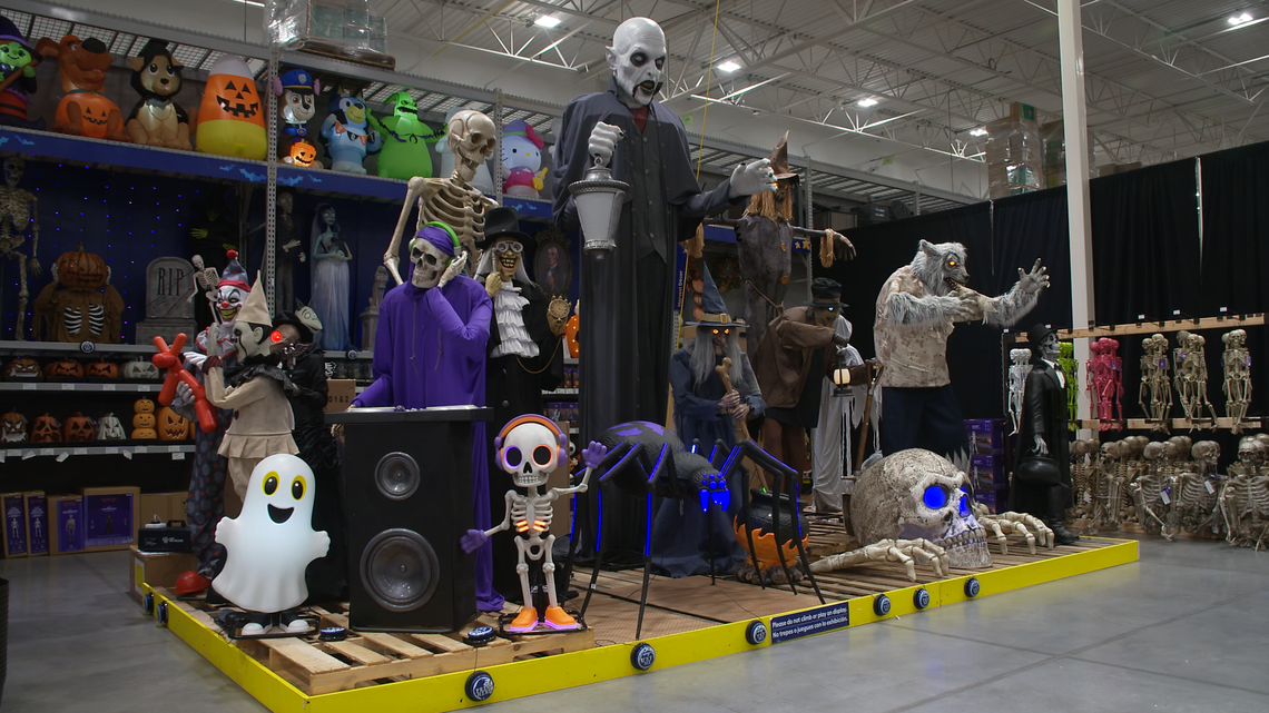 Lowe’s Halloween display includes vendor creatures, as well as in-house designs exclusive to the Mooresville-based home improvement chain like The Party Skeleton.