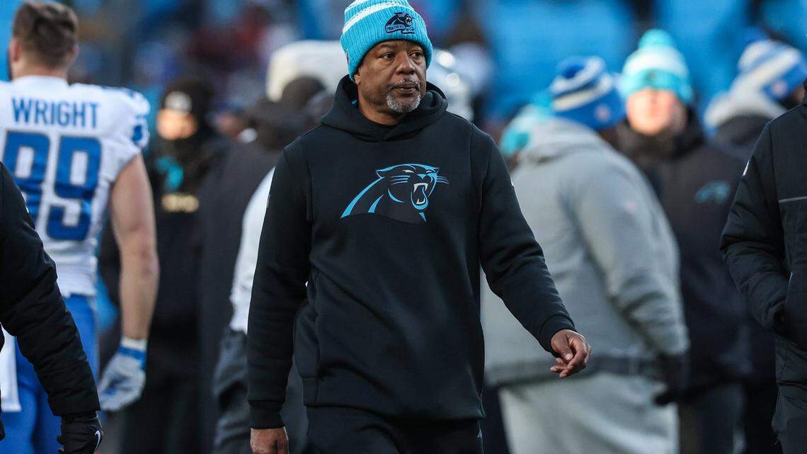 Panthers Head Coach Steve Wilks walks off the field after a win over the Lions, 37-23, on Saturday, December 24, 2022.