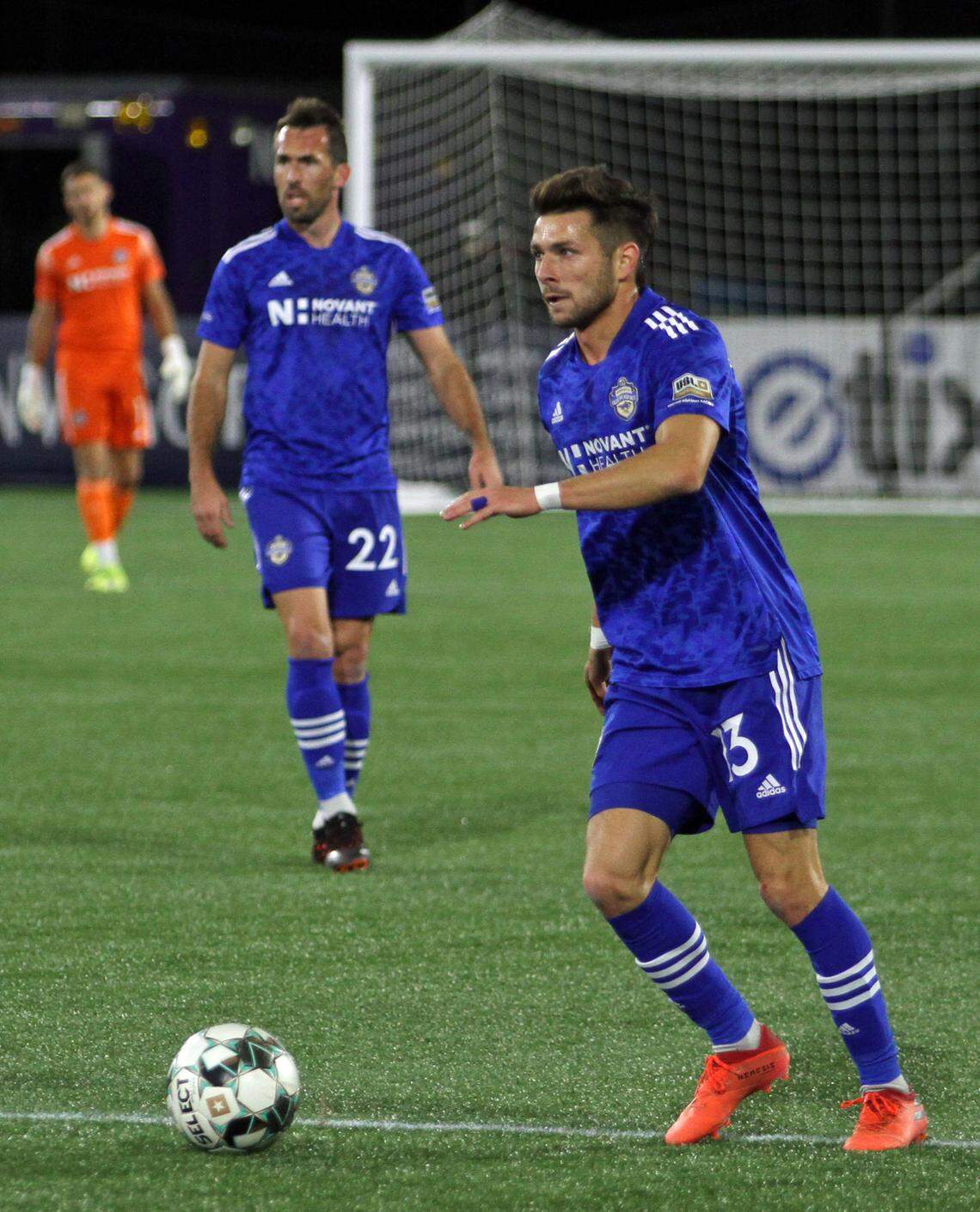 Future Charlotte FC players Brandt Bronico (front) and Christian Fuchs are playing for the USL Charlotte Independence this season.
