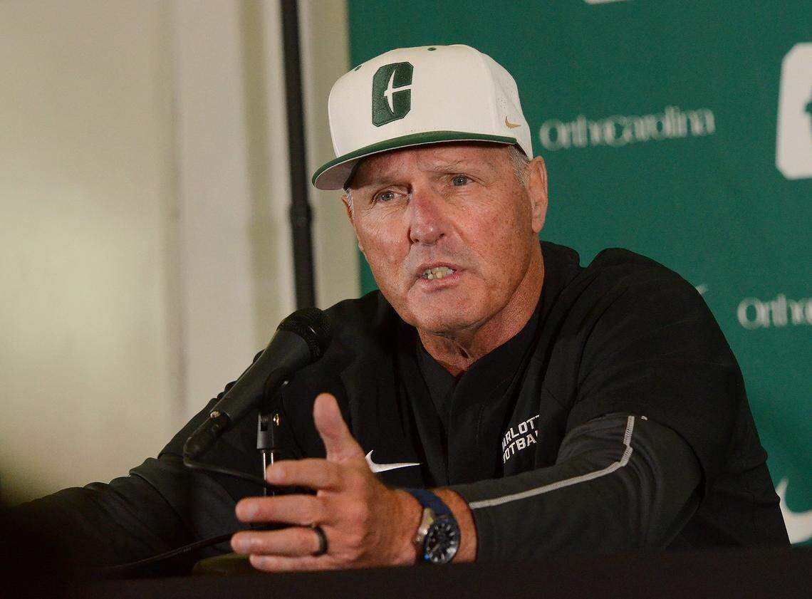 After posting a 6-16 record in less than two seasons and suffering back-to-back blowout losses as head football coach of the Charlotte 49ers, Biff Poggi was fired on Nov. 18, 2024. Associate head coach Tim Brewster has been named as Poggi’s interim replacement by athletic director Mike Hill for the final two games of the season.