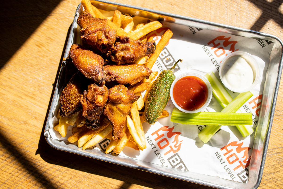 Wings from Hot Box Next Level Kitchen.
