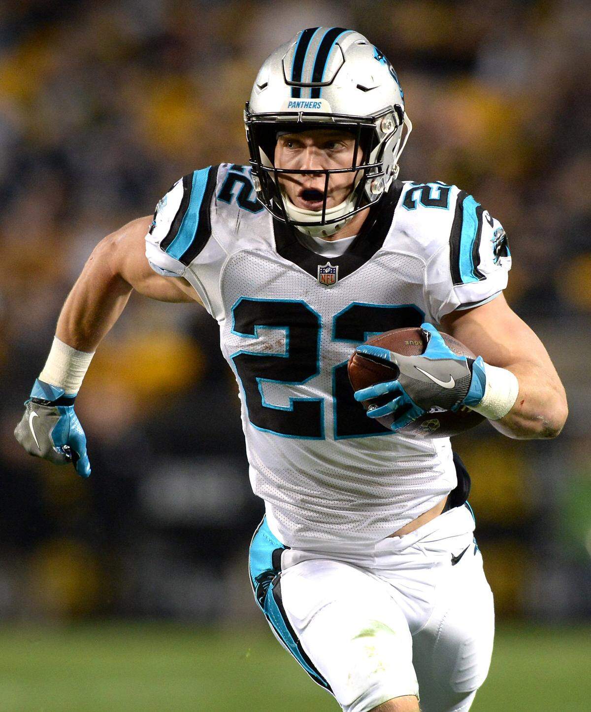 Carolina Panthers running back Christian McCaffrey has a shot to become the third player in NFL history to record 1,000 rushing and 1,000 receiving yards in the same season.