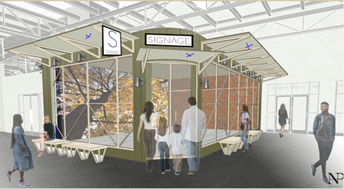 Aleah Pullen, an architectural designer at Apogee Consulting Group, designed a facade made of customizable metal-clad panels.