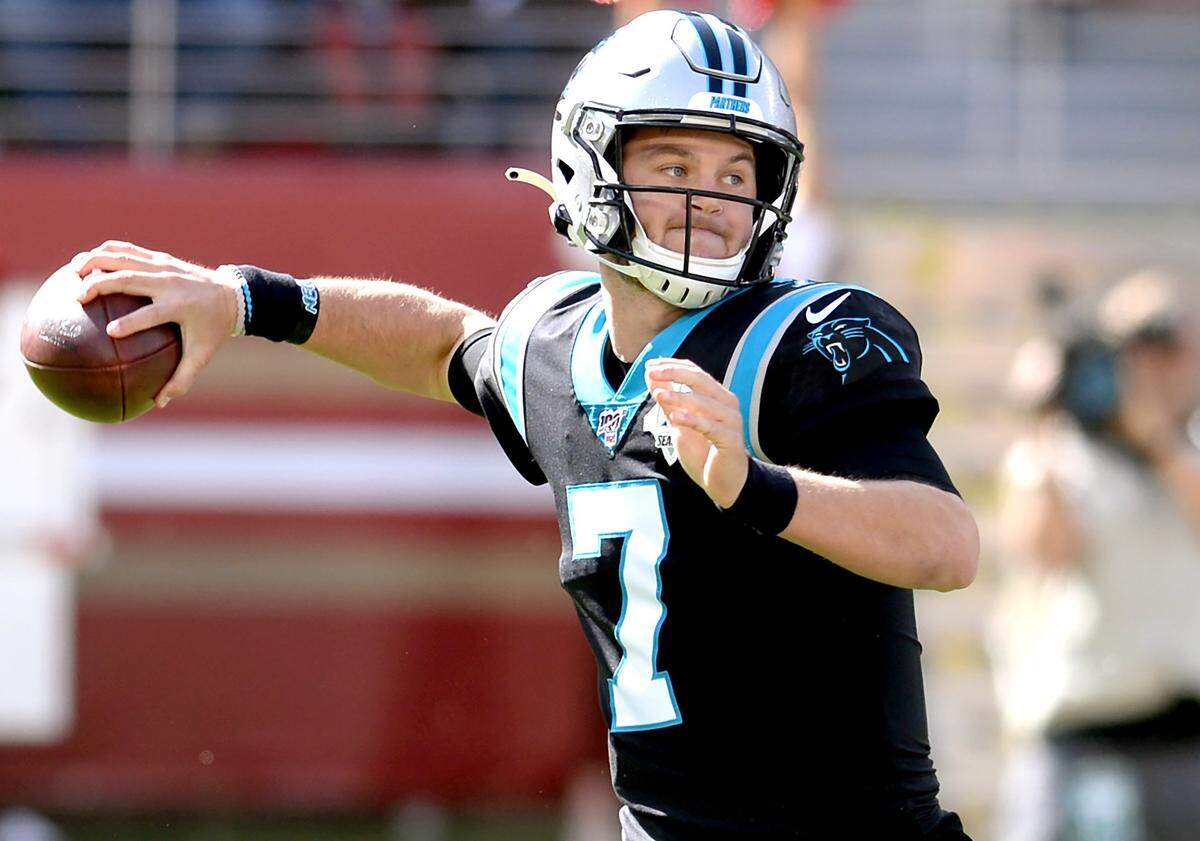 Carolina quarterback Kyle Allen is 6-2 as an NFL starter after getting cut off of the Panthers’ practice squad in 2018.