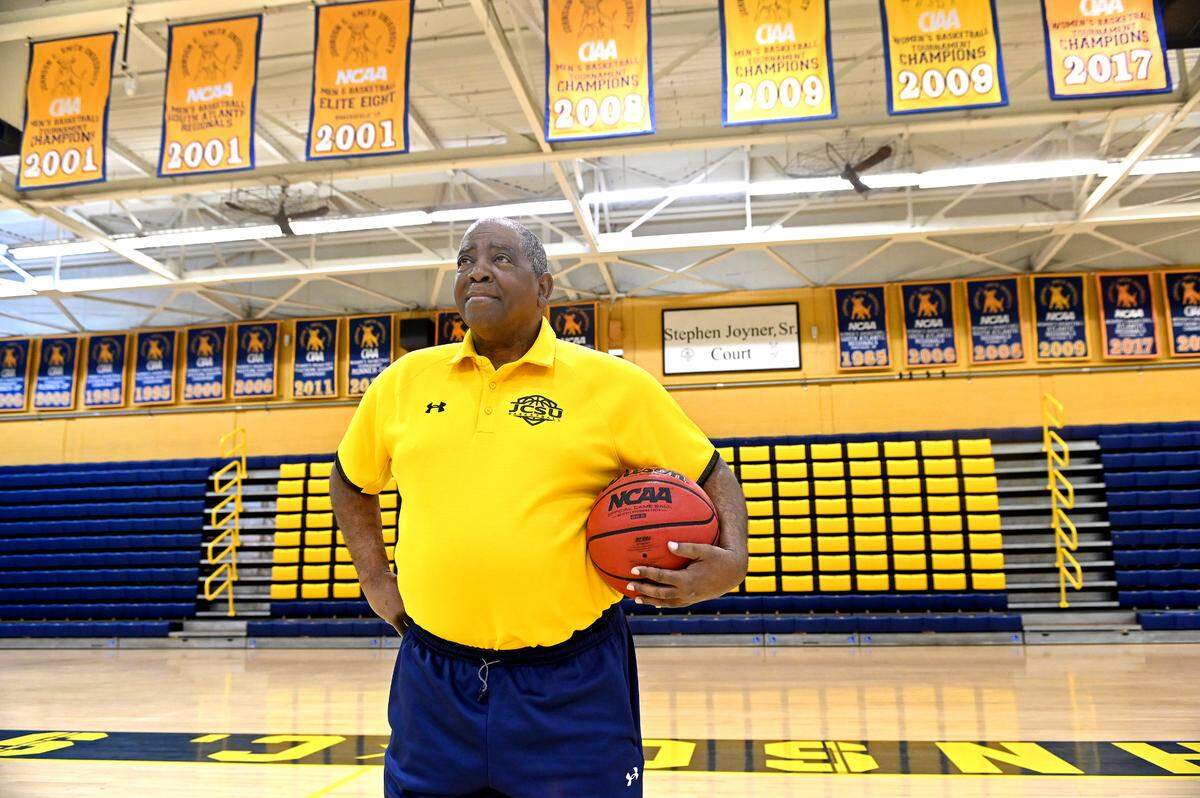 Johnson C. Smith University men’s head basketball coach and athletic director Stephen Joyner, Sr. on Thursday, February 9, 2023.