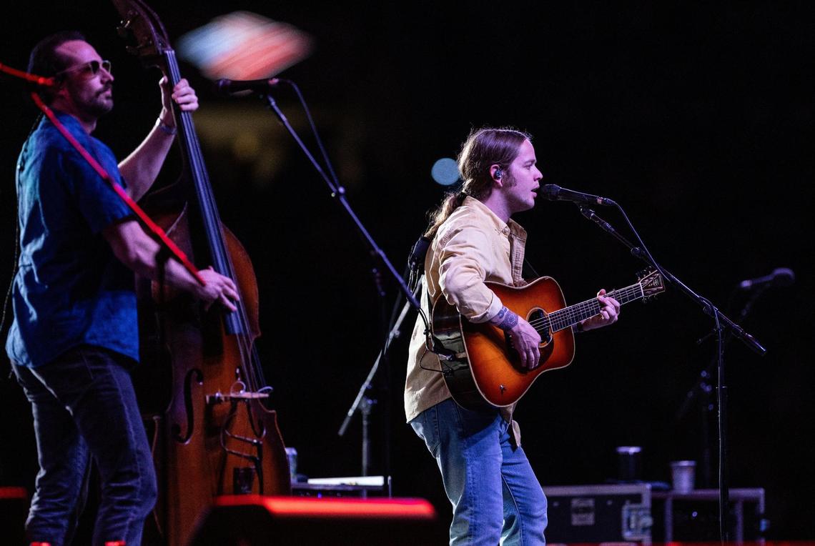 Billy Strings performs during Concert for Carolina in Charlotte, N.C. on Saturday, October 26, 2024.
